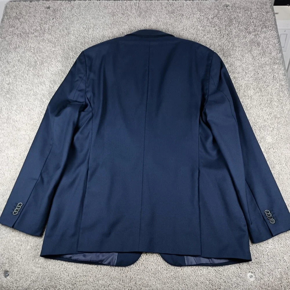 Joseph Abboud Heritage Blazer 54 XL Mens Navy Blue Angelico Super 100s Wool Slim - Picture 14 of 16